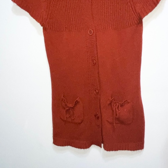 Na Na Fashion Rust Knit Short Sleeve Button Front Cardigan Sweater 2XL - Picture 6 of 7